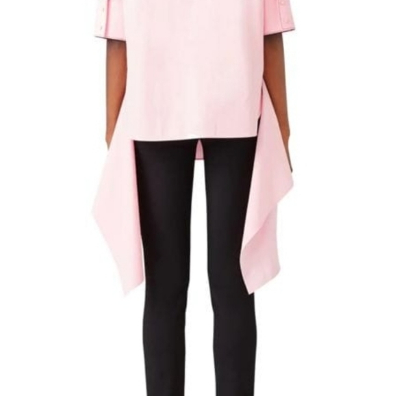 RRP €295 CEDRIC CHARLIER Shirt Blouse High Low US 8 Tie Around Bow Italy Cotton. - Picture 2 of 11